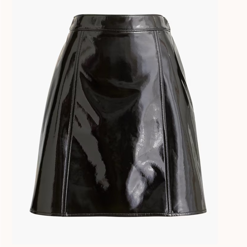 J. Crew Shiny Patent Black Mini Skirt